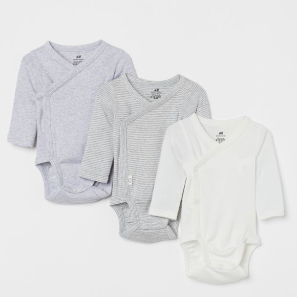 H&M One Pieces Hm 3 Pieces Kimono Style Newborn Bodysuit Onesies 0